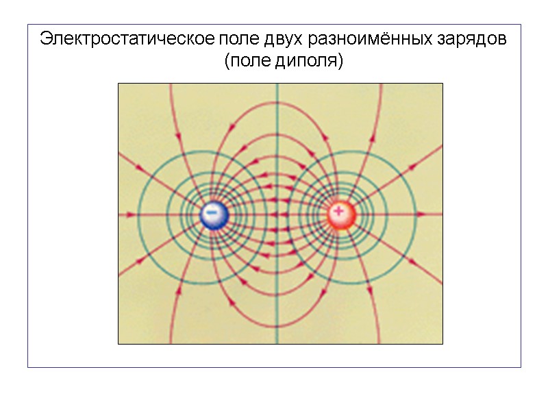 Электростатическое поле двух разноимённых зарядов (поле диполя)